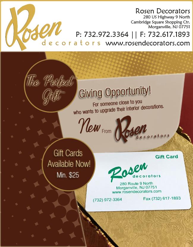 Gift Card available at Rosen Decorator